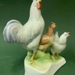Zsolnay - Sinkó András porcelán figura - "Baromfiudvar" / 1950 körüli kisplasztika szépséghibával! fotó