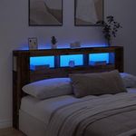 antik fa színű szerelt fa LED-es fejtámla 180x18, 5x103, 5 cm fotó