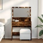 füstös tölgy színű fésülködőasztal LED-del 80 x 41 x 134, 5 cm fotó