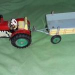 VINTAGE K.D.N CSEH lemezáru 1: 25 TRAKTOR ZETOR pótkocsival MŰKÖDIK NINCS KULCS 32 cm a képek szerint fotó