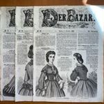 1863 DER BAZAR. - Női magazin csodaszép képekkel, szabás és hímzés mintákkal 3 szám egyben fotó