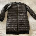 Zara basic hosszú fekete tavaszi kabát kacsa pehellyel töltve L Teljes hossz 92 cm fotó