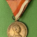 Ferenc József Vitézségi Érem másodszori adományozás régi jelvény kitüntetés mellszalagon 1FT NMÁ fotó