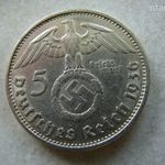 EZÜST NÉMET NÁCI HOROGKERESZTES 5 MÁRKA, 1936 A. 1 DB. 13, 88 GR. fotó