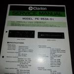 CLARION PE-953 A-01 régi autórádió szervízkönye fotó