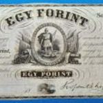 1852 -es Ropogós Emigrációs Kossuth ezüst 1 Forint Szabadságharcos bankó Ritka !! EF (L1718) fotó
