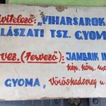 "VIHARSAROK 'HALÁSZATI TSZ GYOMA KORAI HALÁSZ RELIKVIA TSZ TÁBLA 60 x40 fotó