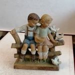 ANTIK GONDOS JÓZSEF KERÁMIA PÁROS FIGURA 17 16 CM fotó