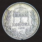 1896 KB Ferenc József ezüst 1 korona! Szép állapotban! Enyhe patina! Ritkább! KM #484 fotó