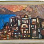 Csernó Judit (1925 - 2000) Mediterrán Város c. festménye Eredeti Garanciával! fotó