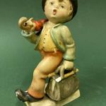 Antik, 1940 körüli eredeti nagy méretű HUMMEL figura a " Kis utazó " - restaurálásra váró sérült... fotó