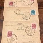 3 db " Visszatért " felülbélyegzésű, futott lev.lap, ritka hátoldali kiegészítéssel fotó
