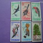 Magyar 1966 postatiszta** komplett gyűjteményi sor. Madarak. Leírás lent 45 fotó