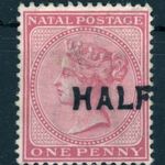 1895 NATAL Brit gyarmat - felülnyomott bélyeg postatiszta * stampworld: 1.200 Ft (e28) fotó