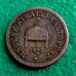KORONA 10 FILLÉR 1892 KB MAGYAR FÉMPÉNZ R # ! fotó