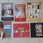 6 db férfi naptár - 2x Penthouse + 2x FHM Német + 2x MAXIM Német fotó