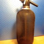Drót fonatos szódás szifon /jelzett üvegből, rozsdamentes fejjel//.kb.1 literes kb 35x12 cm 2, 55 kg. fotó