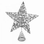 Csillag alakú karácsonyfa csúcsdísz / 25 cm - ezüst fotó