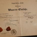 cca 1850 7 db takarmány behozatali igazolójegy Pes és más kitöltve fotó