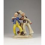 0U628 Antik német porcelán szobor zenészek fotó