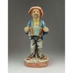 0Q110 Jelzett Portugál porcelán zenész figura 20cm fotó