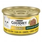 GOURMET GOLD Succulent Delights Csirkével nedves macskaeledel 85g fotó