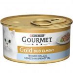 GOURMET GOLD Tengeri hallal szószban spenóttal duó élmény nedves macskaeledel 85g fotó