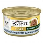 GOURMET GOLD Succulent Delights Óceáni hallal nedves macskaeledel 85g fotó