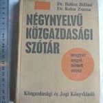 4 NYELVŰ KÖZGAZDASÁGI SZÓTÁR 1974 BALÁZS KELEN fotó