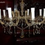 RÉGEBBI , nagy méretű, 8 karú kristály csillár, , mennyezeti lámpa 60 cm átmérő fotó