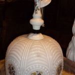 ÜVEGBÚRÁS MENYEZETI CSILLÁR -PORCELÁN FÜGGŐVEL.. fotó
