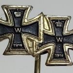 1914 Dupla Mini Vaskereszt Jelvény RITKA!!!! fotó