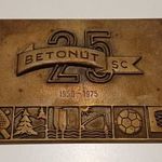 ZOMÁNCOLT BETONÚT S.C. 25.ÉVES FALRA AKASZTHATÓ EMLÉK PLAKETT 1975 1FT fotó