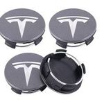 Új Tesla 56mm 4db Felni Alufelni Kupak Közép Felnikupak Felniközép Porvédő Sapka Embléma Jel Szürke fotó