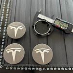Új Tesla 56mm 4db Alufelni Felni Kupak Közép Felniközép Felnikupak Embléma Sapka Porvédő Szürke fotó