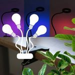 Kerek négyágú flexibilis palántanevelő LED lámpa, asztalra csíptethető fotó