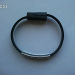 Szilikon karkötő USB - microUSB / micro USB adatkábel töltőkábel fekete ÚJ! 4. KR fotó