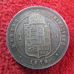 FERENC JÓZSEF 1 FORINT 1879 KB EZÜST: 12, 3g kiv fotó