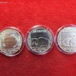 TERMÉSZETVÉDELMI SOR 3 x 200 FORINT 1985 EZÜST: 48g BU, a vidra mikrokarcos!! fotó
