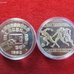 LABDARÚGÓ VB 2 x 500 FORINT 1981 ÉREMPÁR EZÜST: 56g BU, nagyon enyhe oxidfolt fotó