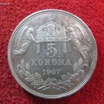 FERENC JÓZSEF 5 KORONA 1907 KB EZÜST: 24g nsz fotó