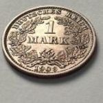 Németország, EZÜST 1 márka 1908 D. Gyűjteményes darab!! fotó