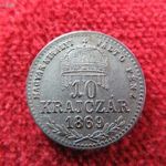 FERENC JÓZSEF 10 KRAJCÁR 1869 KB EZÜST: 1, 7 g kiv- fotó