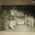 KÉSZLET KISÖPRÉS !!!!!! CICÁK // rézkarc fotó