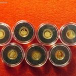 A VILÁG HÉT CSODÁJA / SALAMON SZIGETEK 7 x 1 DOLLÁR 2013 ARANY: 3, 5g/585 EGYBEN ELADÓ ! PP fotó