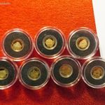 A VILÁG HÉT CSODÁJA / SALAMON SZIGETEK 7 x 5 DOLLÁR 2011 ARANY: 3, 5g/585 EGYBEN ELADÓ ! PP fotó