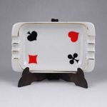 1V867 Hollóházi francia kártya mintás porcelán hamutál fotó