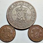 Holland Kelet-India 1920-45. 3 db Br váltópénz AE361 fotó