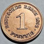 Németország/Császárság 1892A Cu 1 Pfennig EXTRA (15 USD) AE477 fotó