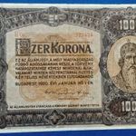 1920 -as ropogós papírú 1000 Korona bankó Orell Füssli !!! Ritkább !!! F (L1779) fotó
